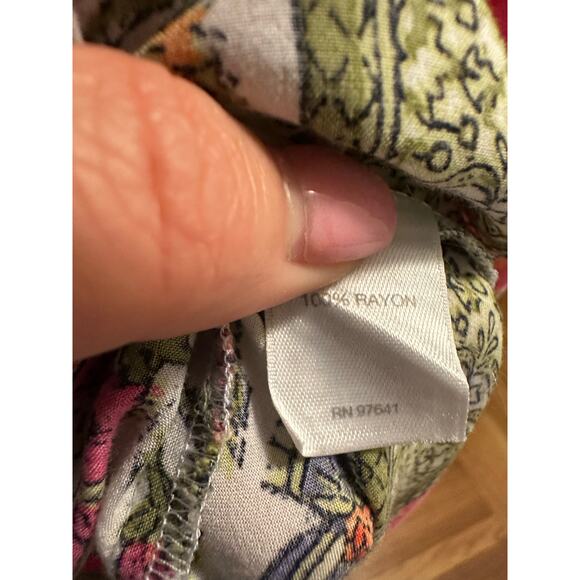 J. Jill Medium top pink floral pullover blouse womens tank geometric sleeveless - Picture 8 of 9